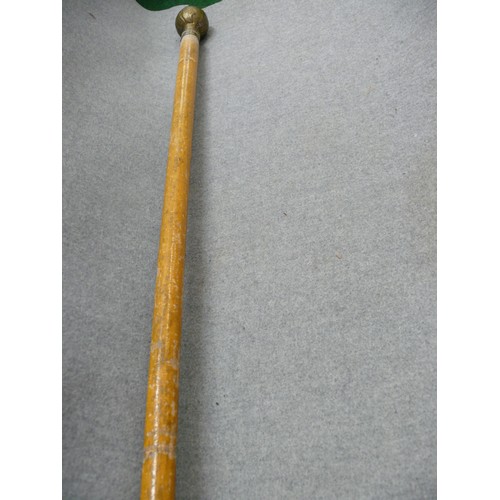 76 - VINTAGE BRASS TOPPED WALKING CANE