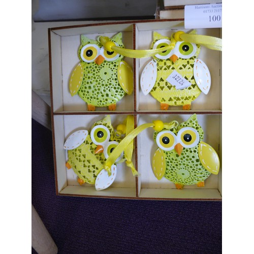 100 - 11 BOXES OF BRAND NEW OWL HANGINGS