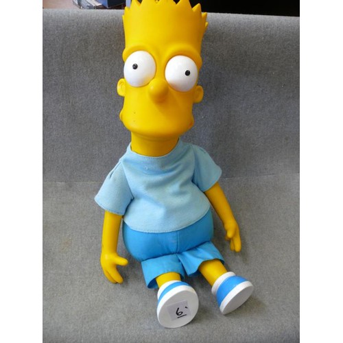 144 - VINTAGE BART SIMPSON TOY FIGURE WITH SOFT BODY AND PLASTIC HEAD AND LIMBS 1990