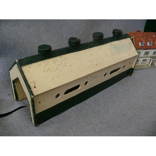 155 - 1 TRI-ANG HORNBY OO DIESEL TRAIN & 1 OTHER DIESEL TRAIN PLUS LARGE AMOUNT OF TRACK. 3 CARRIAGES, CON... 