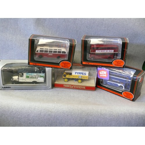 94 - TRAY OF 5 DIECAST VEHICLES 3 X GILBOW, LEYLAND PD2/12 ORION, BRISTOL MW COACH & RT DOUBLE DECKER BUS... 