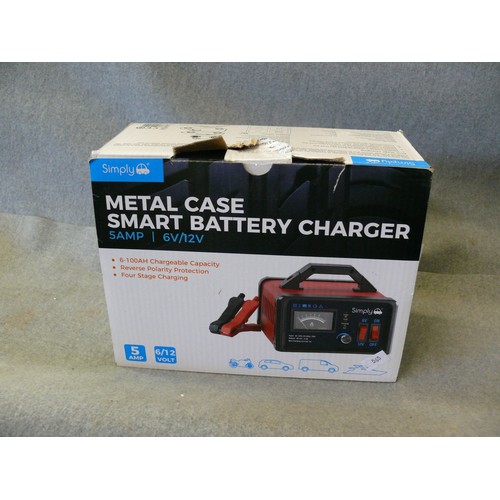 104 - A METAL CASE SMART BATTERY CHARGER BOXED