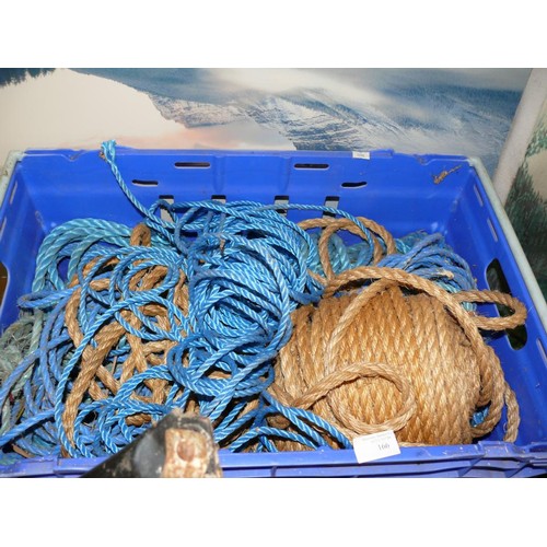 166 - A LARGE QUANTITY OF VARIOUS  ROPE (TRAY NOT INCLUDED)