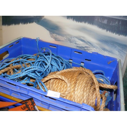 166 - A LARGE QUANTITY OF VARIOUS  ROPE (TRAY NOT INCLUDED)