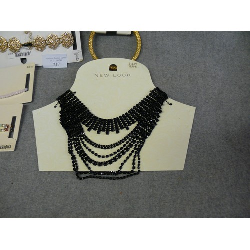 217 - A SELECTION OF NEW GOOD QUALITY COSTUME JEWELLERY