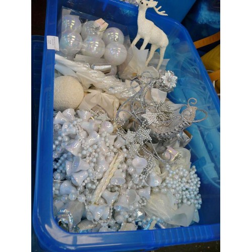 237 - A BOX OF PEARLESCENT CHRISTMAS DECORATIONS