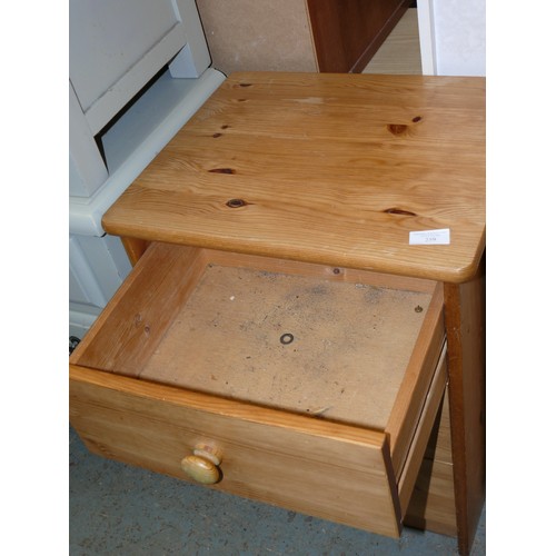 259 - PINE 3 DRAWER BEDSIDE