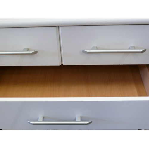 294 - LARGE WHITE 2 OVER 5 CHEST OF DRAWERS