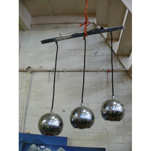 164A - CHROME PLATED SPHERICAL HANGING LIGHTS