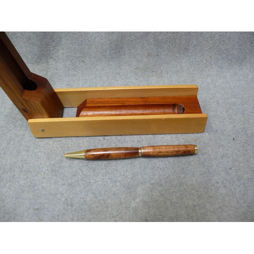 20 - WOODEN TURNED PEN IN A BEAUTIFUL WOODEN BOX BY GLADSTONE MEN'S SHED, HAND MADE