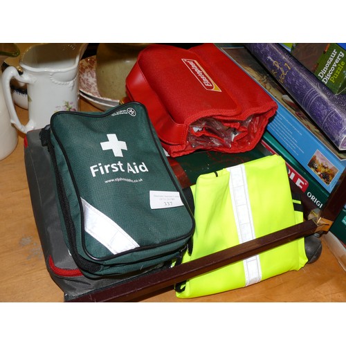 337 - A LARGE SELECTION OF FIRST AID AND MEDICAL ITEMS IN VARIOUS CASES AND TINS