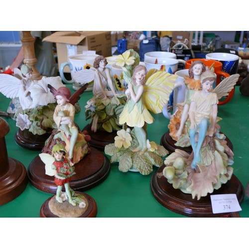 374 - A COLLECTION OF 'THE FLOWER FAIRY' ORNAMENTS BY DANBURY MINT