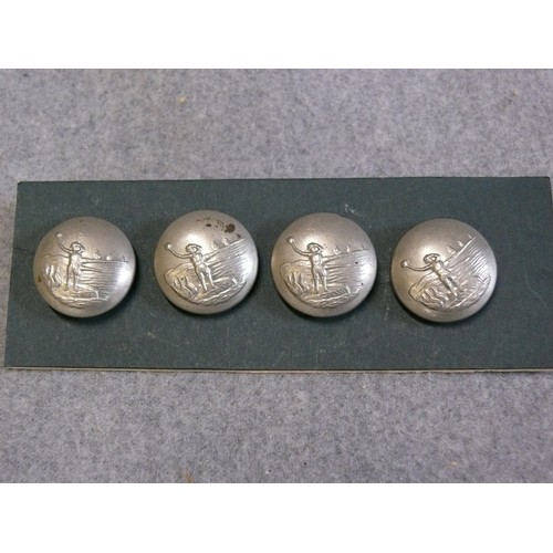 27 - WW2 ROYAL OBSERVER CORPS UNIFORM BUTTONS X 4