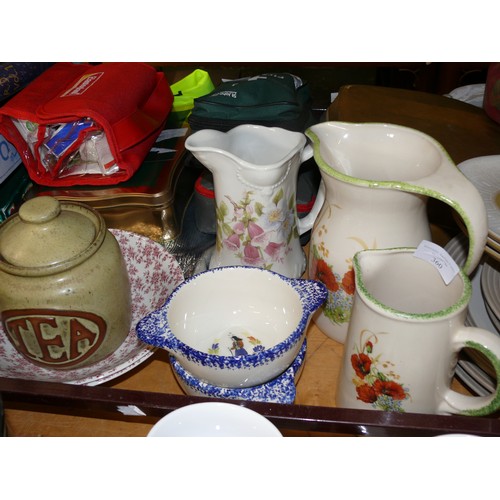 360 - A SELECTION OF RETRO POTTERY TO INCLUDE SOME LOVELY BOWLS AND JUGS,