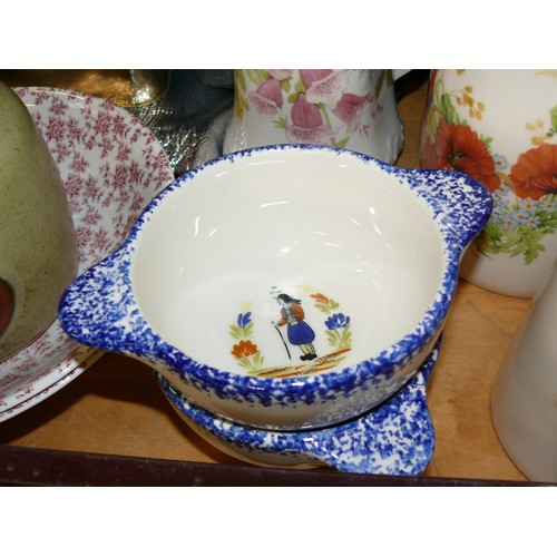 360 - A SELECTION OF RETRO POTTERY TO INCLUDE SOME LOVELY BOWLS AND JUGS,