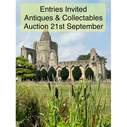 30 - Entries now invited for our next Antiques & Collectables Auction on 21st September 2024. Please phon... 