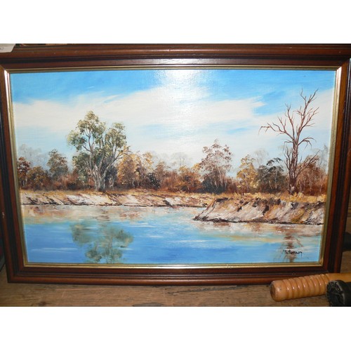 442 - FRAMED OIL PAINTING OF AN AUTUMNAL SCENE