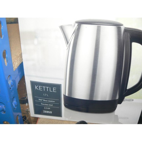 447 - 1.7 LITRE SMALL KETTLE, RUSSEL HOBBS MODE BLACK KETTLE, KRUPPS COFFEE BEAN GRINDER, STAINLESS STEEL ... 