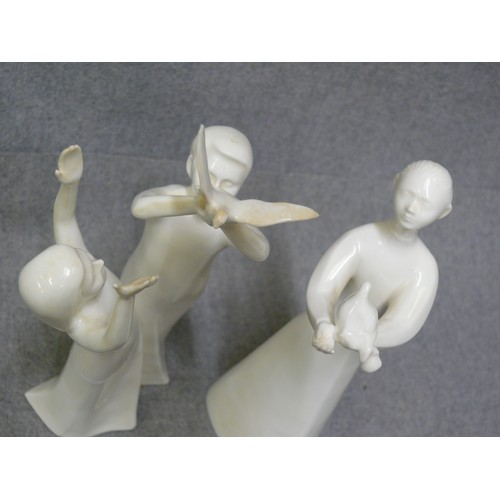 3 - ROYAL DOULTON PEACE FIGURINE AND GIFT OF FREEDOM FIGURE OF CHILDREN