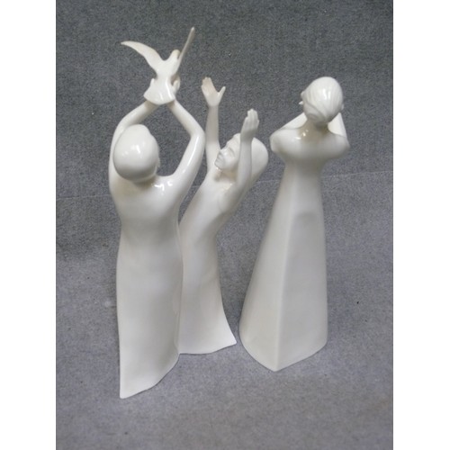 3 - ROYAL DOULTON PEACE FIGURINE AND GIFT OF FREEDOM FIGURE OF CHILDREN