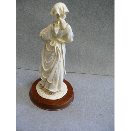 61 - 2 LARGE DECORATIVE FIGURINES OF LADIES WITH DOGS