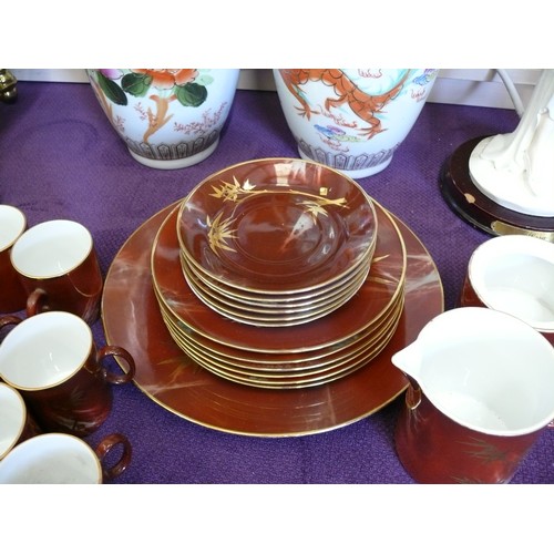 62 - A BEAUTIFUL ORIENTAL PART DINNER AND COFFEE CHINA SET