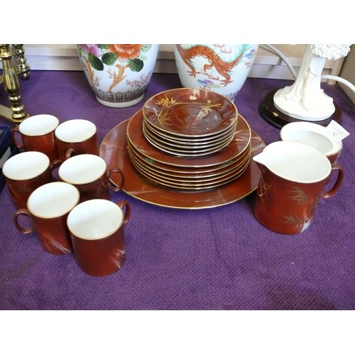 62 - A BEAUTIFUL ORIENTAL PART DINNER AND COFFEE CHINA SET