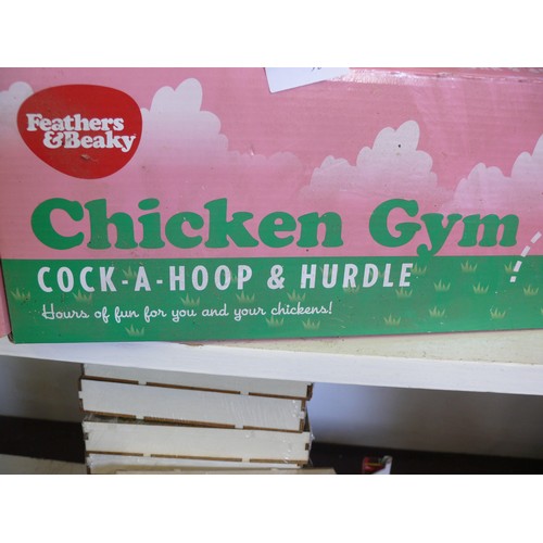 95 - CHICKEN GYM EQUIPMENT BY FEATHERS AND BEAKY COCK-A-HOOP AND HURDLE PLUS TUNNEL AND SLALOM ALL BOXED