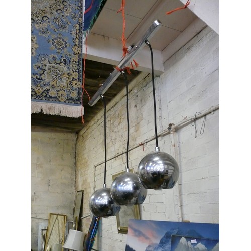 164A - CHROME PLATED SPHERICAL HANGING LIGHTS