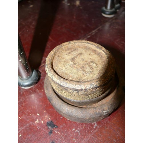 241 - A SET OF CAST IRON VINTAGE WEIGHTS