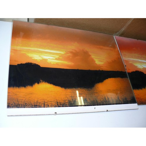 293 - A PAIR OF PHOTOS OF SUNSET