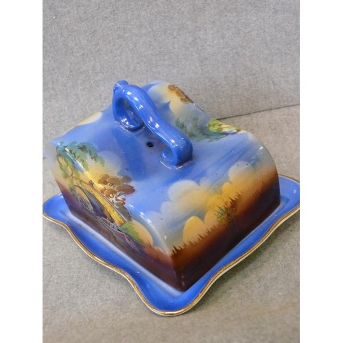 345 - A VERY NICE CHEESE DISH WITH CANAL BOAT DESIGN