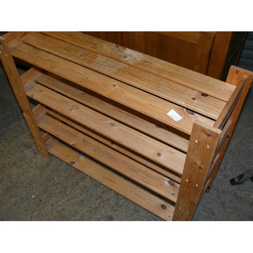 419 - 4 SHELF PINE SHELVING UNIT UTILITY STORAGE