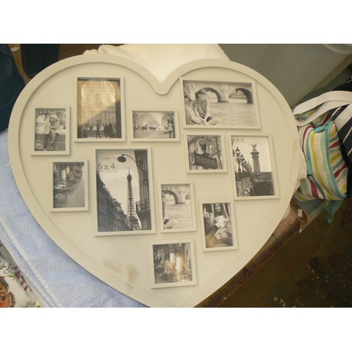 437 - HEART SHAPED PHOTO FRAME HOLDS 11 PHOTOS