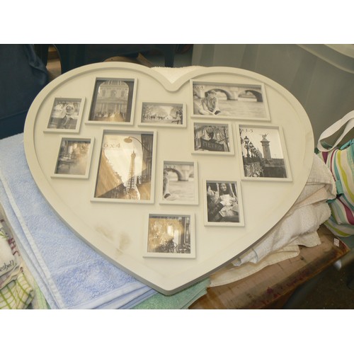 437 - HEART SHAPED PHOTO FRAME HOLDS 11 PHOTOS