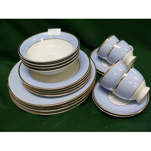 62 - A DOULTON BLUE AND WHITE DINNER SET