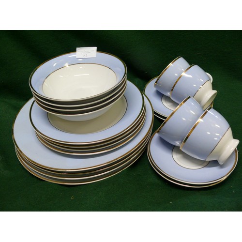 62 - A DOULTON BLUE AND WHITE DINNER SET