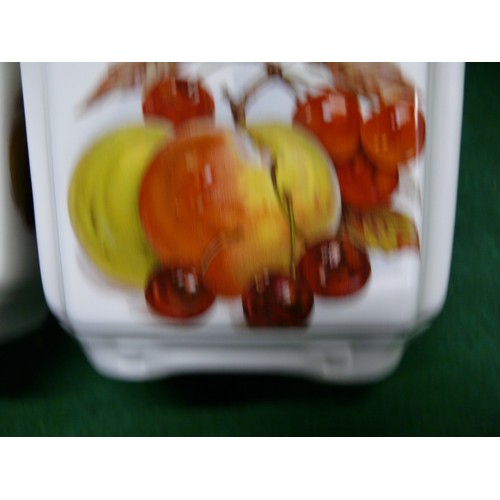 66 - A SET OF 5 CERAMIC FRUIT KITCHEN STORAGE JARS BY SADLER