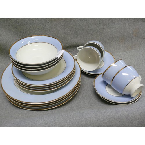 62 - A DOULTON BLUE AND WHITE DINNER SET