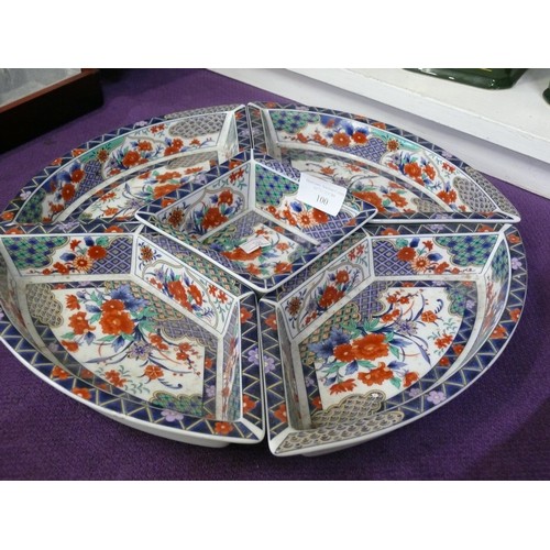 100 - A SET OF 5 ORIENTAL CERAMIC SERVING DISHES