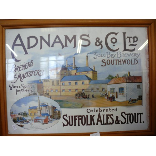 106 - A FRAMED AND GLAZED ADNAMS & CO BREWERY ADVERTISING PRINT