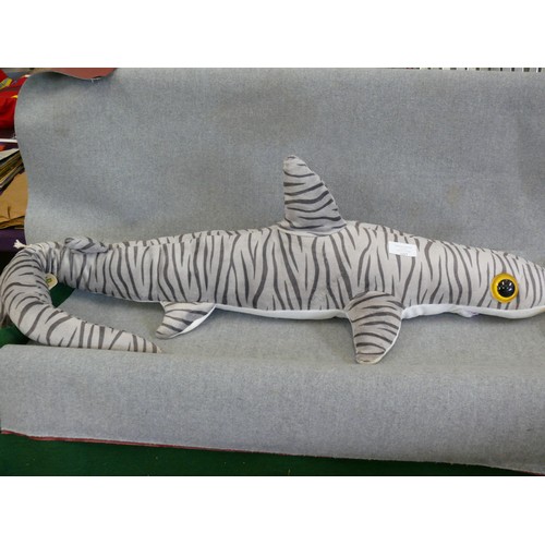 107 - A LARGE SOFT TOY TIGER SHARK BY NATURE PLANET