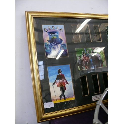 121 - FRAMED AND GLAZED CHARLIE AND THE CHOCOLATE FACTORY LIMITED EDITION FILM CELL