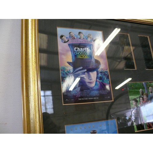 121 - FRAMED AND GLAZED CHARLIE AND THE CHOCOLATE FACTORY LIMITED EDITION FILM CELL