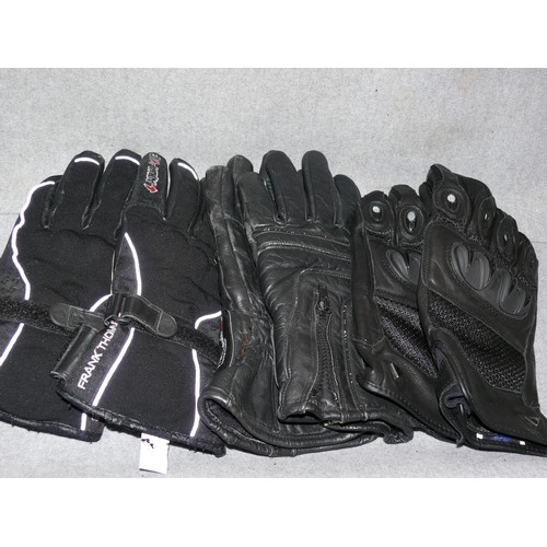 169 - 3 PAIRS OF LADIES MOTORBIKE GLOVES SIZE M & XL