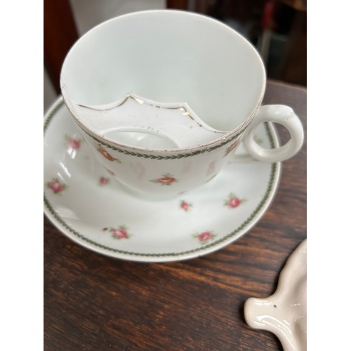 453 - ANTIQUE & VINTAGE CHINA INCLUDES 3 x CARLTON WARE DISHES, MOUSTACHE CUp & SAUCER, AYNSLEY ETC