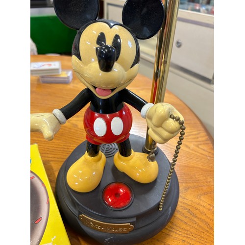 480 - MICKEY MOUSE LAMP (AF) AND A SIMPSONS INFLATABLE WALL CLOCK