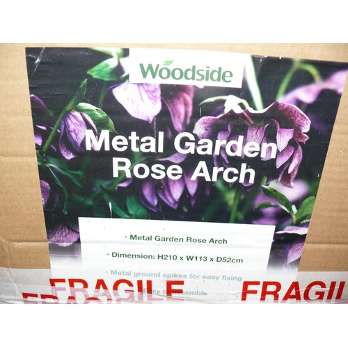 480C - METAL ROSE ARCH BY WOODSIDE 210CM HIGH 113CM WIDE AND 52CM DEEP