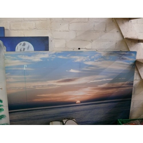 179 - 3 LARGE CANVAS PICTURES COULD BE USED TO PAINT OVER