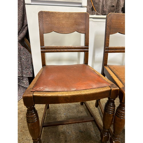 284N - Pair of 1940’s oak dining chairs in Art Deco style